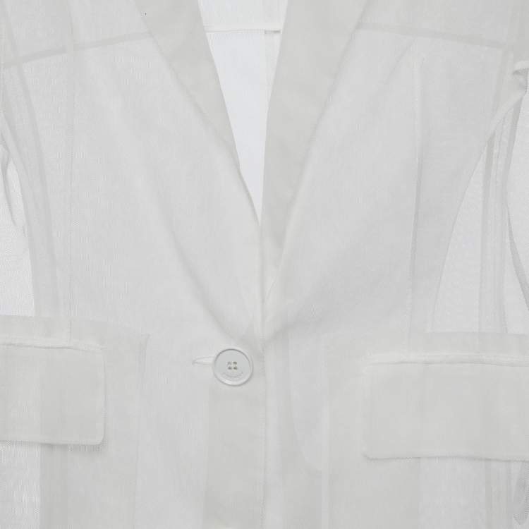 Pre Owned Givenchy White Mesh Sleeveless Jacket S