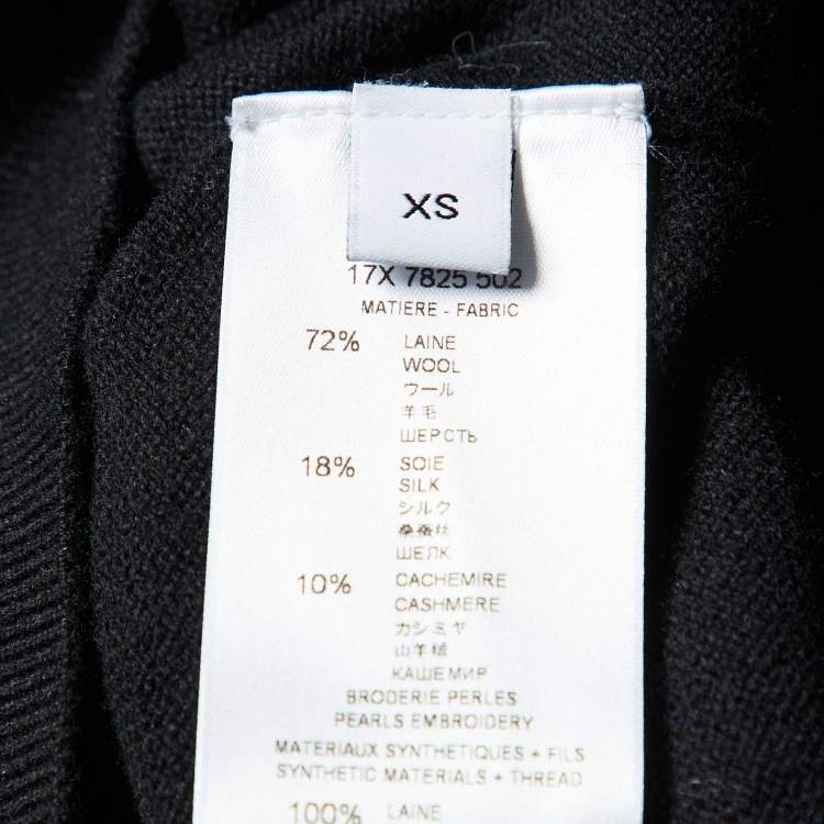 Pre Owned Givenchy Black Beaded Wool Blend Knit Sweater XS