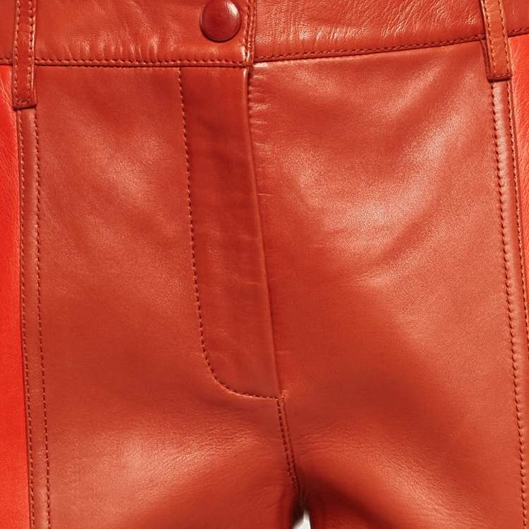 Pre Owned Givenchy Brown Patchwork Leather Pants M