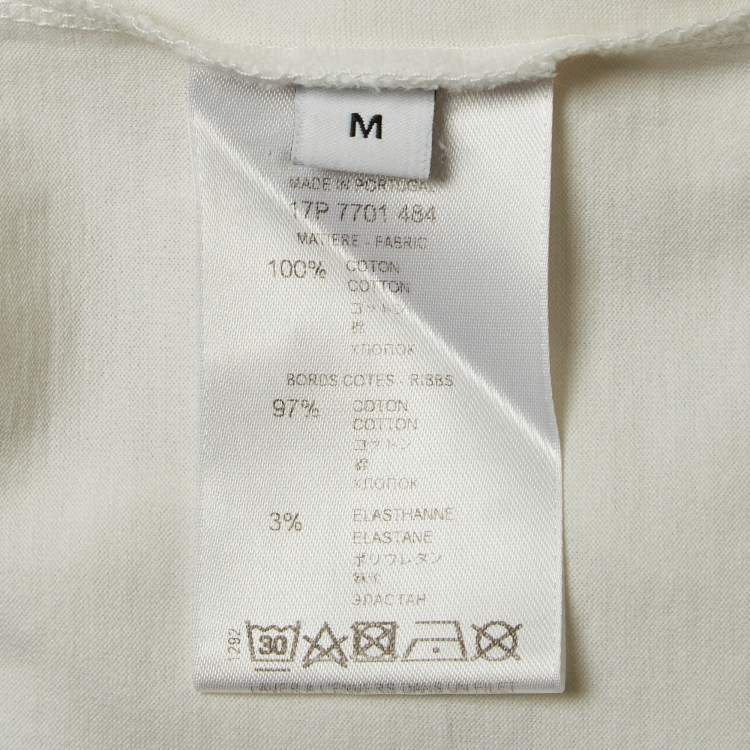 Pre Owned Givenchy White Cotton Logo Printed Crew Neck T-Shirt M