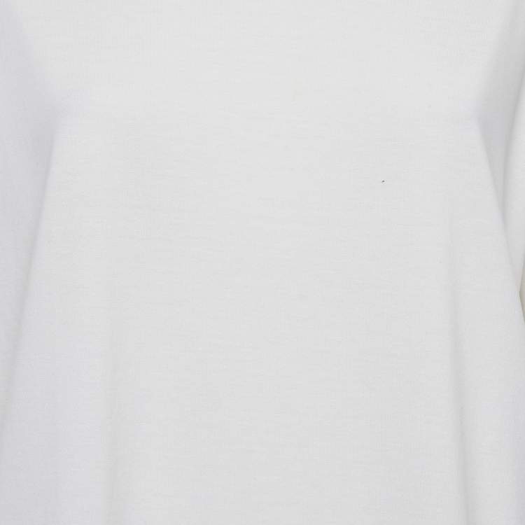 Pre Owned Givenchy White Cotton Logo Printed Crew Neck T-Shirt M