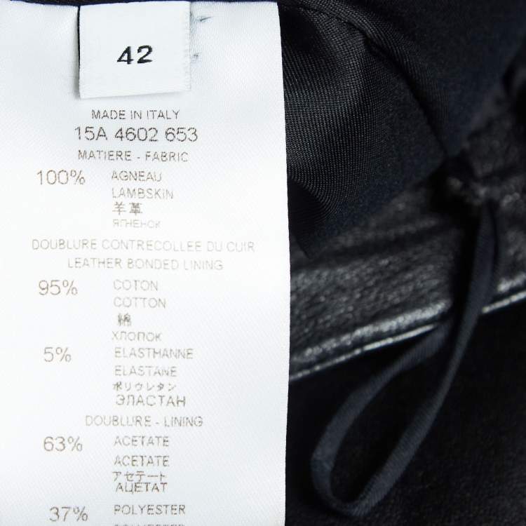 Pre Owned Givenchy Black Leather Zip-Up Skirt L