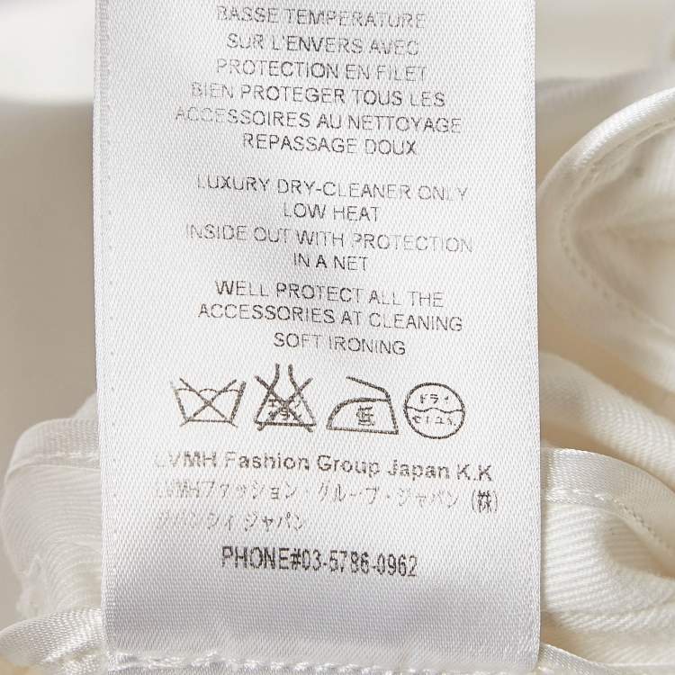 Pre Owned Givenchy White Gabardine and Chiffon Layered Trench Coat L