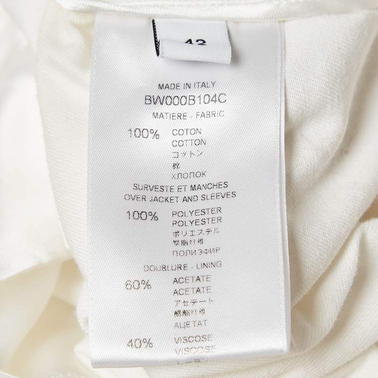 Pre Owned Givenchy White Gabardine and Chiffon Layered Trench Coat L