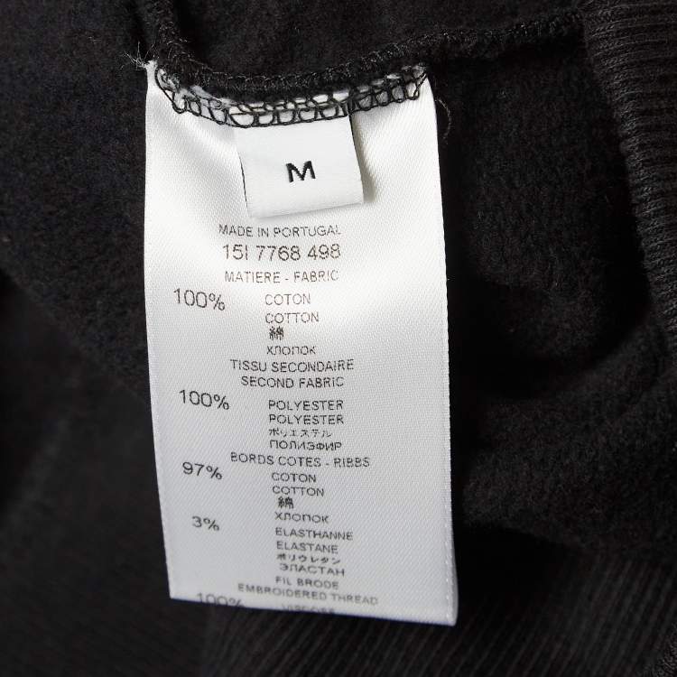 Pre Owned Givenchy Black Applique Faun Motif Cross Cotton Sweatshirt M
