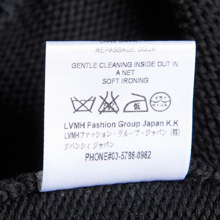 Pre Owned Givenchy Black Logo Print Cotton Knit Crew Neck Sweater M