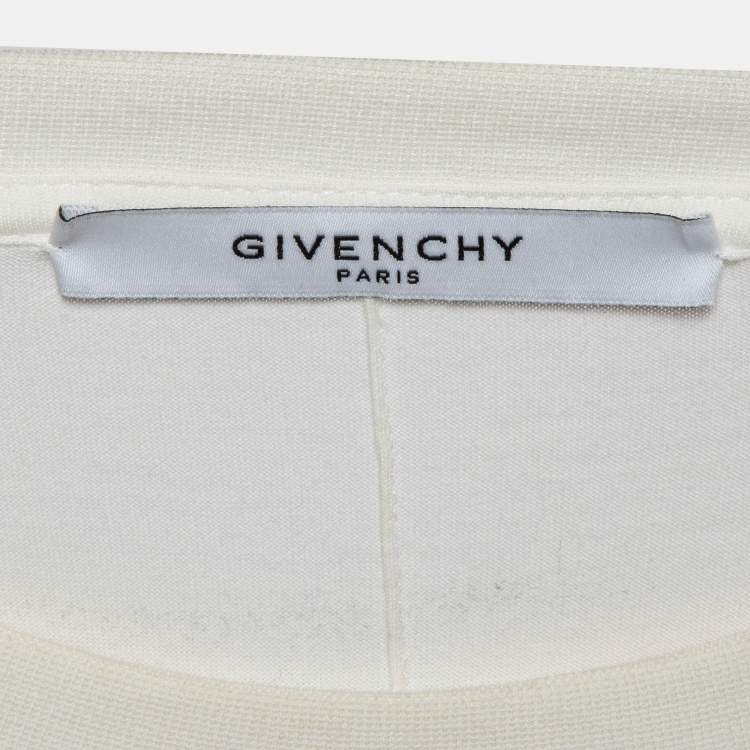 Pre Owned Givenchy White Logo Print Jersey T-Shirt M