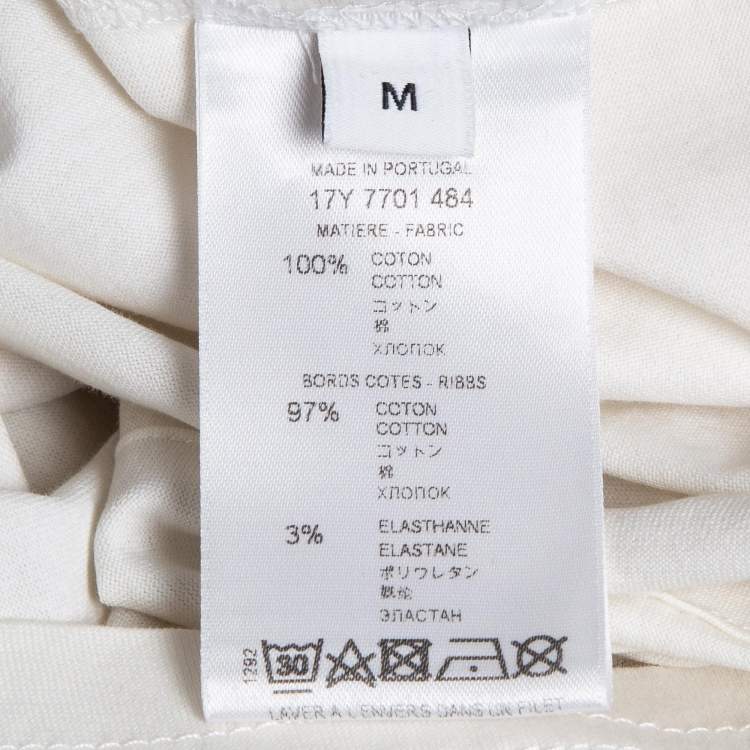 Pre Owned Givenchy White Logo Print Jersey T-Shirt M