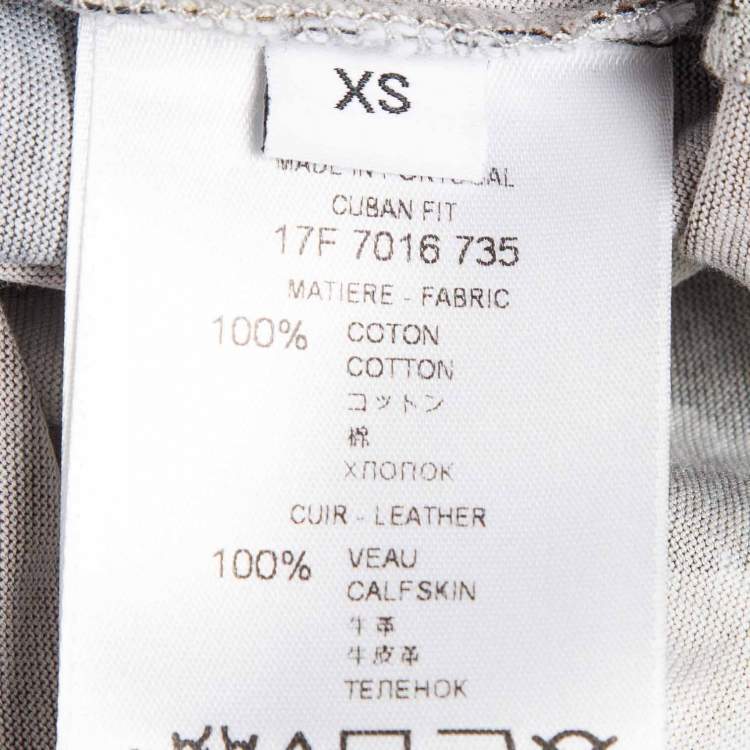 Pre Owned Givenchy Green Camouflage Print Leather Applique Jersey T-Shirt XS