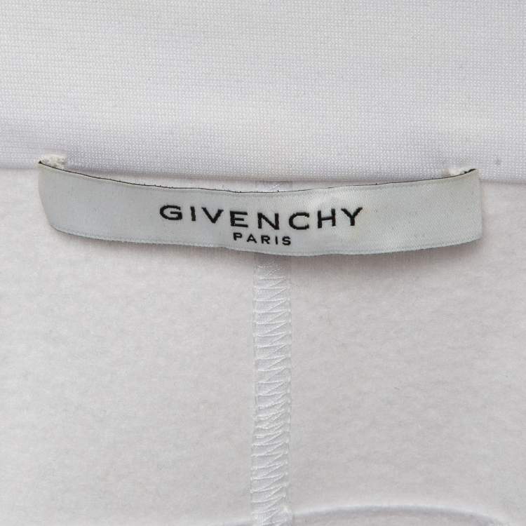 Pre Owned Givenchy White Metallic Logo Print Jersey Jacket L