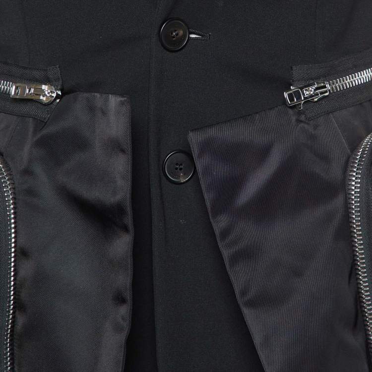 Pre Owned Givenchy Black Crepe Pocket Detail Jacket M