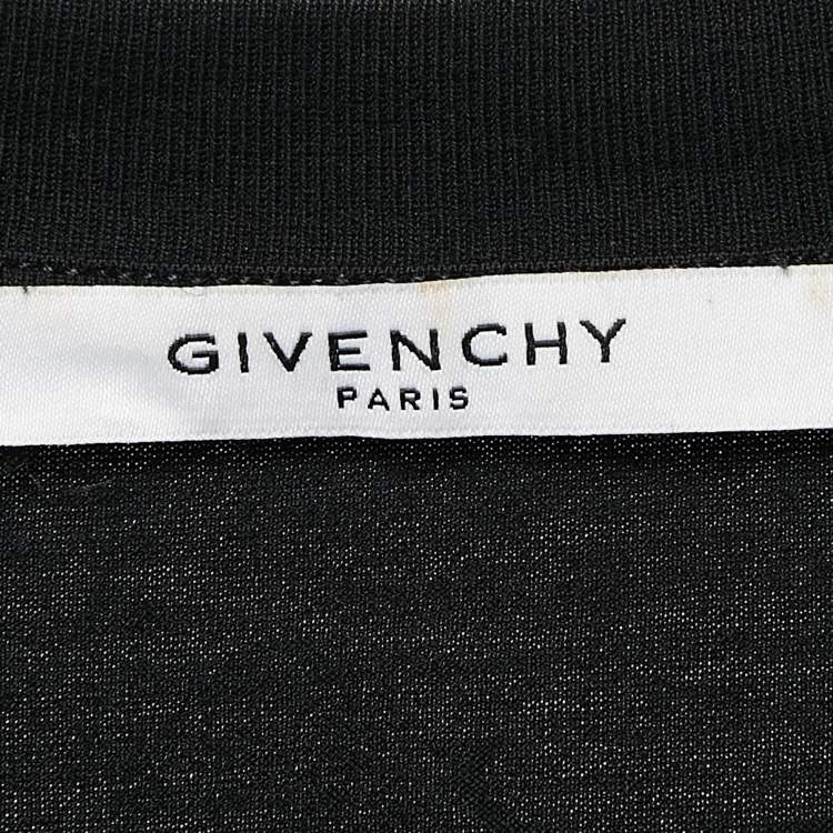 Pre Owned Givenchy Black Printed Cotton Jersey T-Shirt M