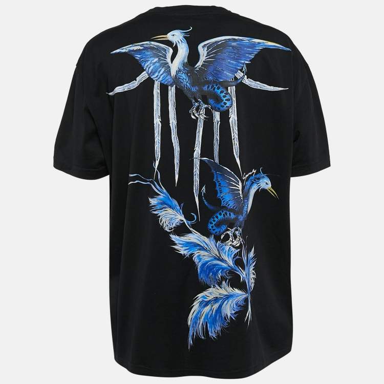 Pre Owned Givenchy Black Printed Cotton Jersey T-Shirt M