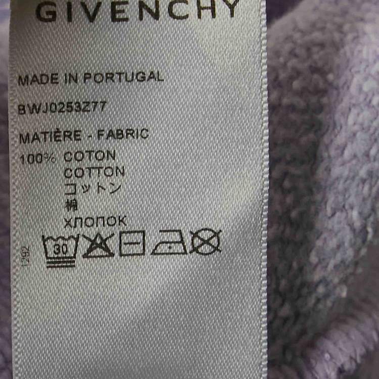 Pre Owned Givenchy Purple Barbed Wire Logo Print Crop Hoodie and Sweatpants Set S