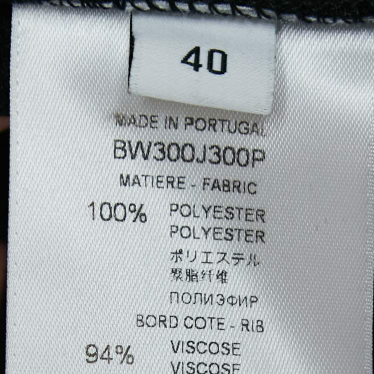 Pre Owned Givenchy Black Synthetic Logo Embroidered Collar Zip Front Jacket M