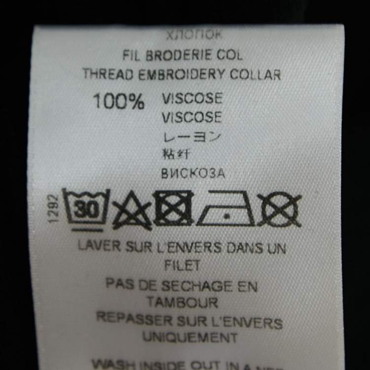 Pre Owned Givenchy Black Synthetic Logo Embroidered Collar Zip Front Jacket M