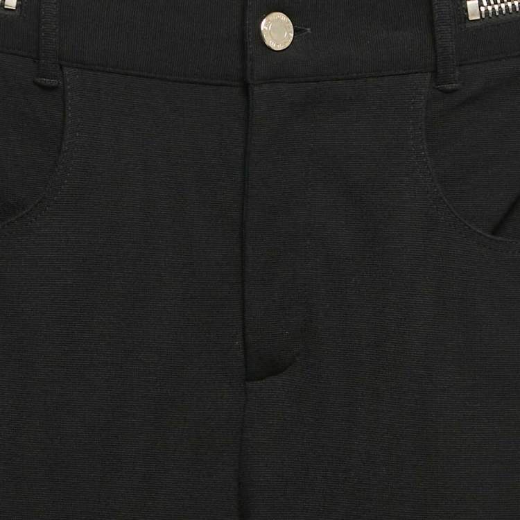 Pre Owned Givenchy Black Stretch Knit Zip Detail Leggings M
