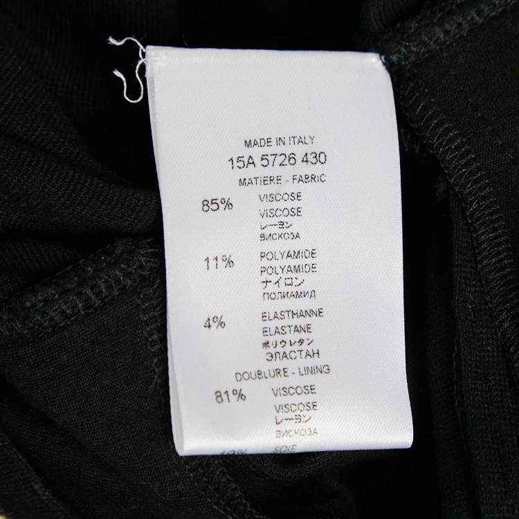 Pre Owned Givenchy Black Stretch Knit Zip Detail Leggings M