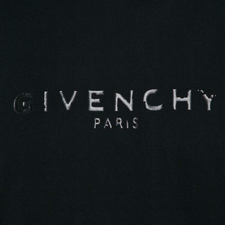 Pre Owned Givenchy Black Logo Print Cotton Crew Neck T-Shirt S