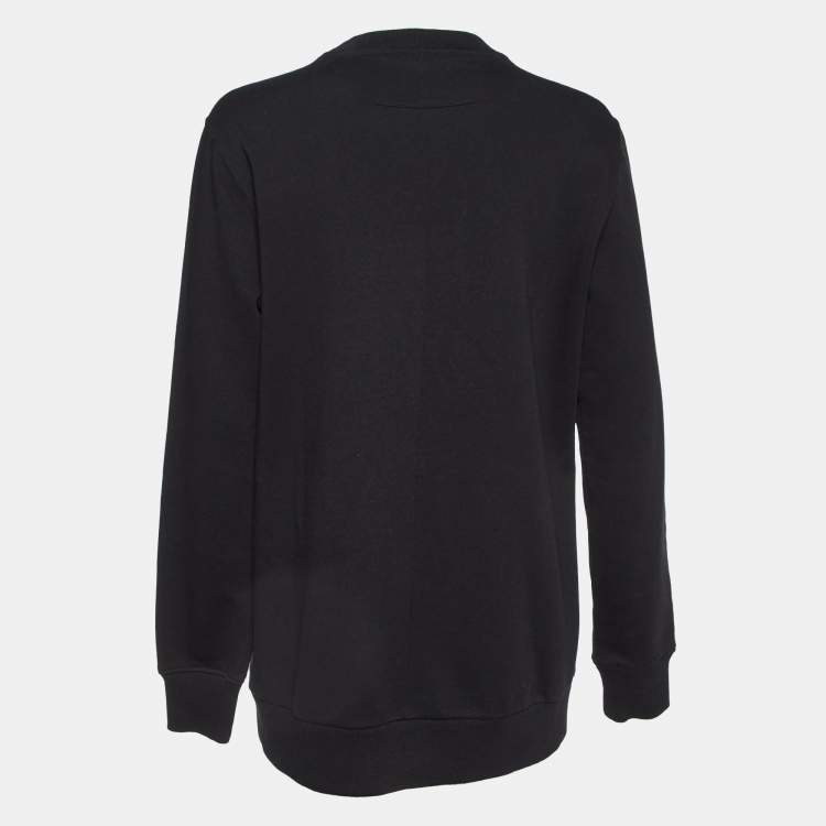 Pre Owned Givenchy Black Printed Cotton Sweatshirt XS