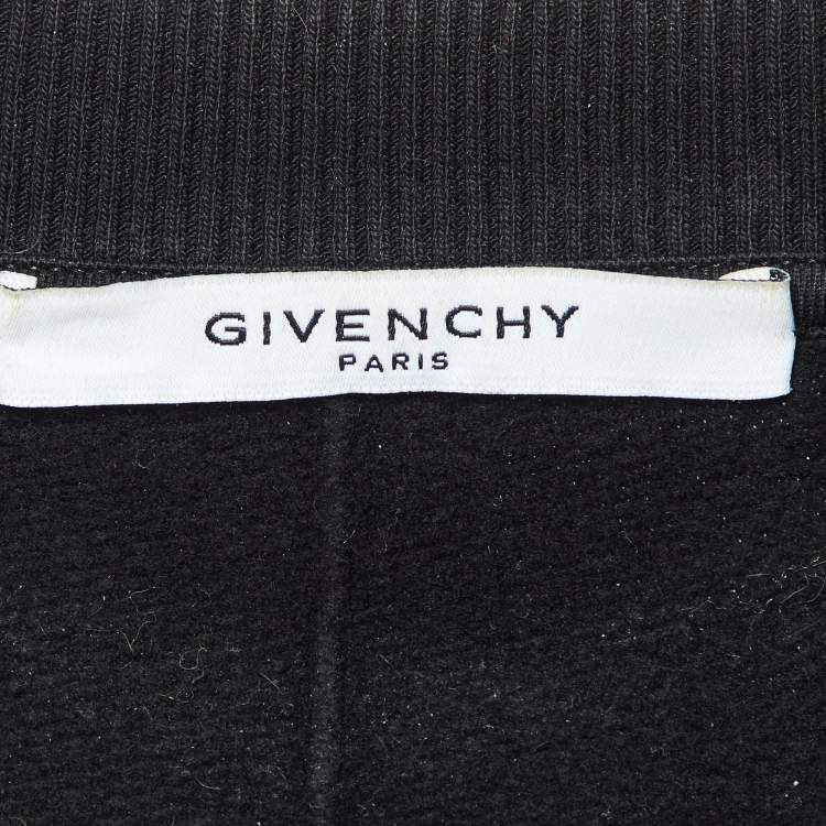 Pre Owned Givenchy Black Printed Cotton Sweatshirt XS