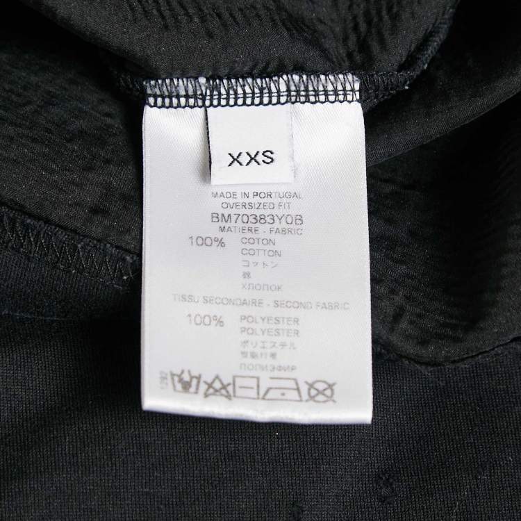 Pre Owned Givenchy Black Logo Print Distressed Cotton Crew Neck T-Shirt XXS