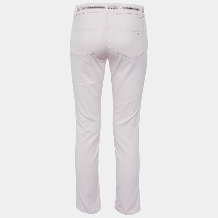Pre Owned Givenchy Pink Denim Zip Detail Jeans M Waist 30" 