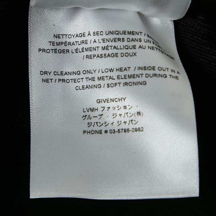 Pre Owned Givenchy Black Rib Knit Metal Logo Detail Mini Dress L