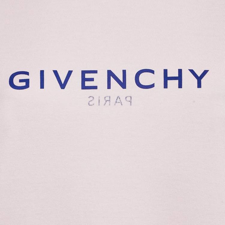 Pre Owned Givenchy Light Pink Logo Print Jersey Crew Neck T-Shirt L