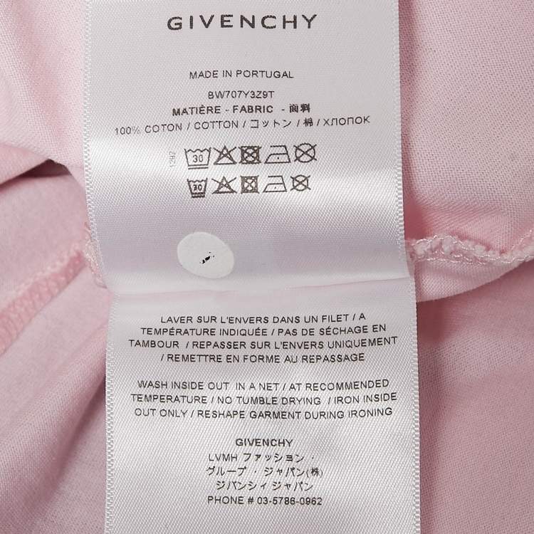 Pre Owned Givenchy Light Pink Logo Print Jersey Crew Neck T-Shirt L