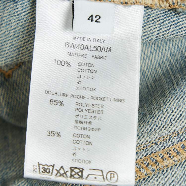Pre Owned Givenchy Light Blue Denim Mini Skirt L Waist 31"