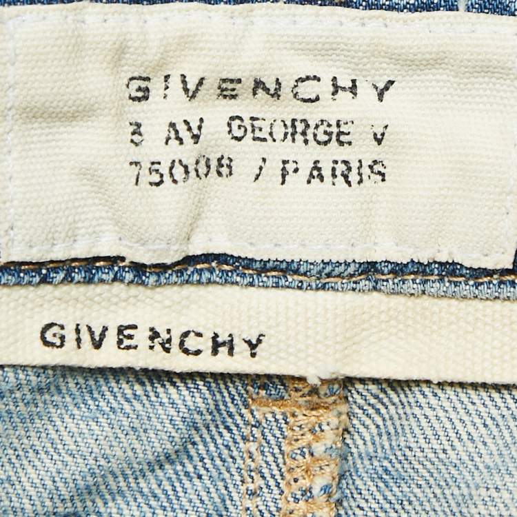 Pre Owned Givenchy Light Blue Denim Mini Skirt L Waist 31"