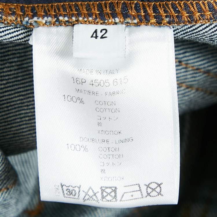 Pre Owned Givenchy Navy Blue Denim Mini Skirt L