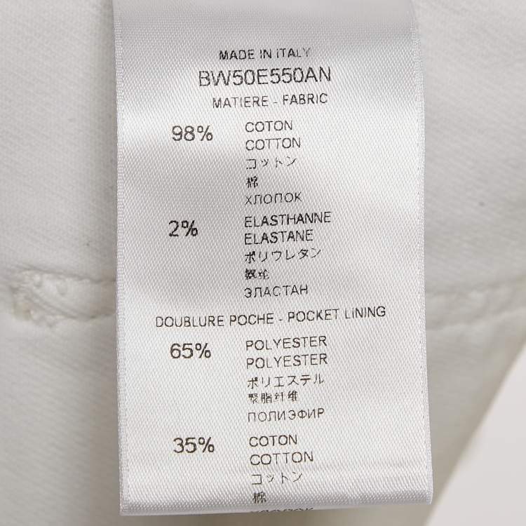 Pre Owned Givenchy White Denim Distress Pocket Detail Shorts L