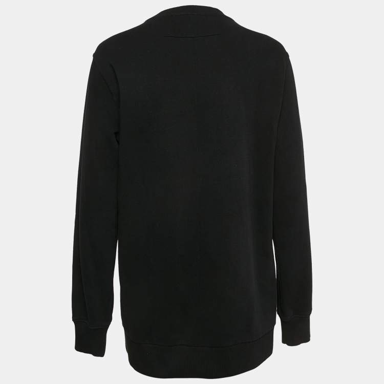 Pre Owned Givenchy Black Bambi Print Cotton Sweatshirt XS