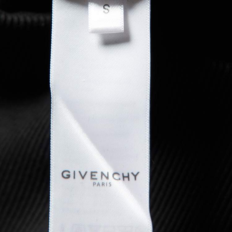 Pre Owned Givenchy Black Cotton Logo Print Ring Embellished Sweatshirt S