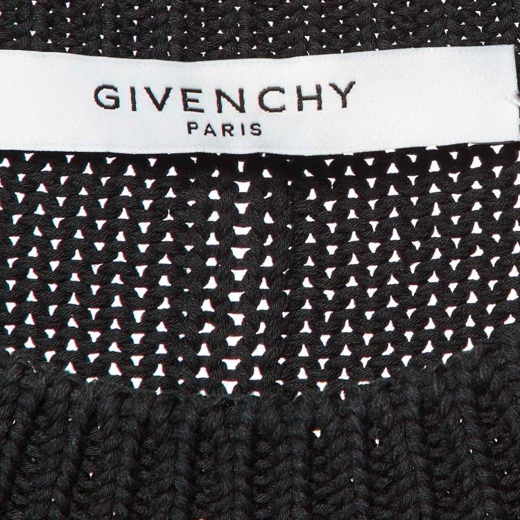 Pre Owned Givenchy Black I Feel Love Cotton Knit Crew Neck Jumper L