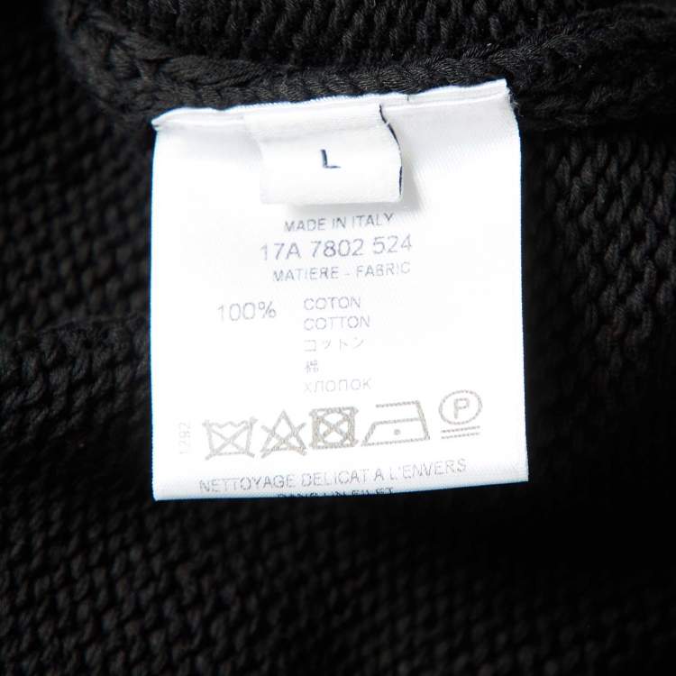 Pre Owned Givenchy Black I Feel Love Cotton Knit Crew Neck Jumper L
