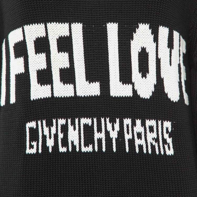 Pre Owned Givenchy Black I Feel Love Cotton Knit Crew Neck Jumper L