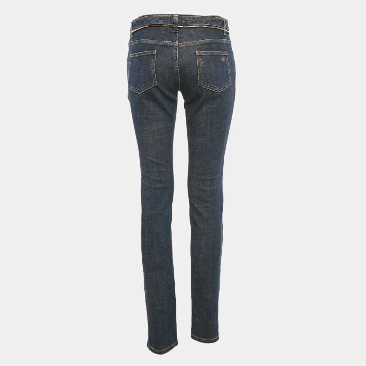 Pre Owned Givenchy Blue Denim Zip Detail Jeans M Waist 31"