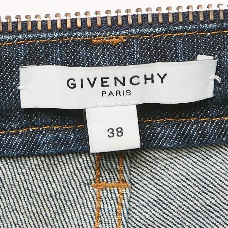 Pre Owned Givenchy Blue Denim Zip Detail Jeans M Waist 31"