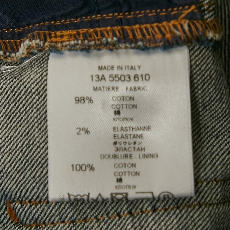 Pre Owned Givenchy Blue Denim Zip Detail Jeans M Waist 31"
