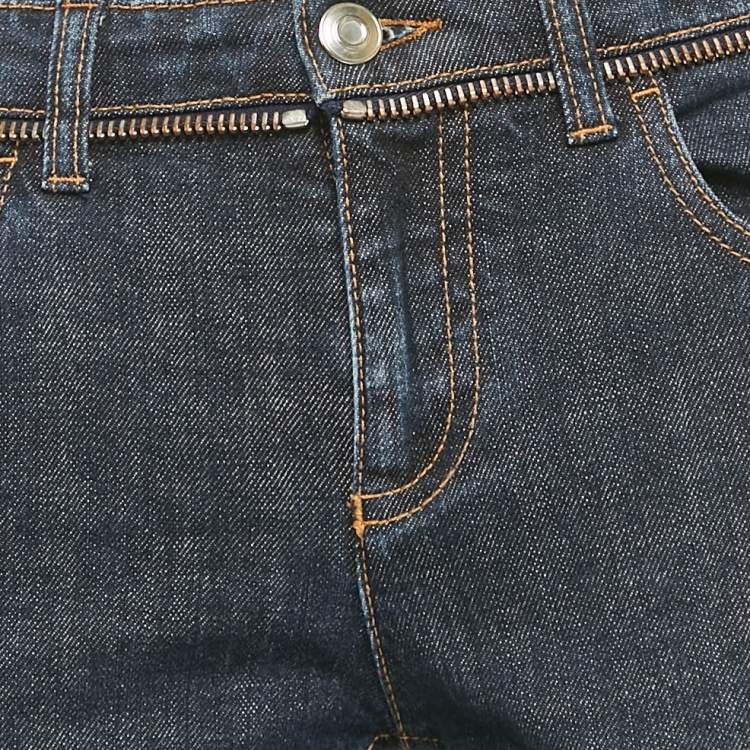 Pre Owned Givenchy Blue Denim Zip Detail Jeans M Waist 31"
