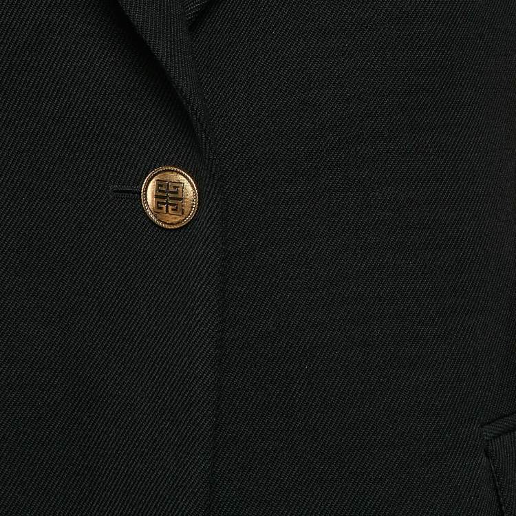 Pre Owned Givenchy Black/Red Wool Gabardine Band Detail Tailored Blazer M