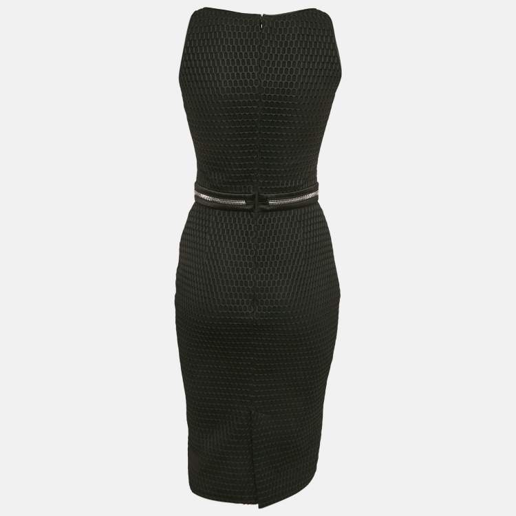 Pre Owned Givenchy Black Mesh Sleeveless Bodycon Dress S