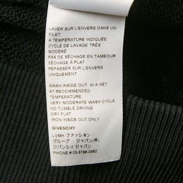 مملوكة مسبقًا Givenchy Black Logo Embroidery Cotton Crew Neck Sweatshirt S