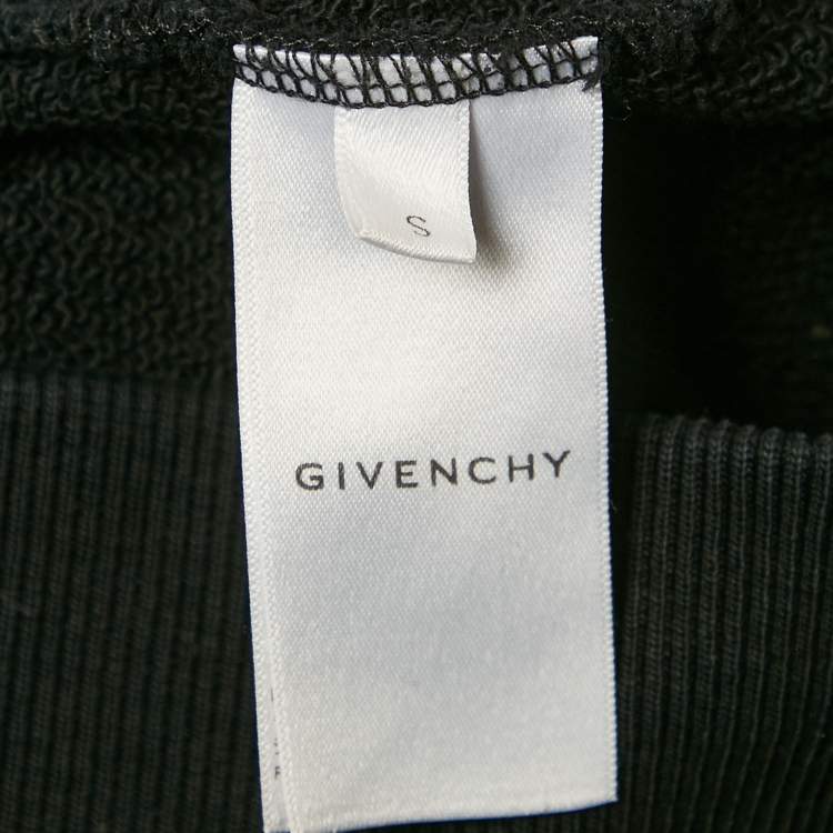 مملوكة مسبقًا Givenchy Black Logo Embroidery Cotton Crew Neck Sweatshirt S