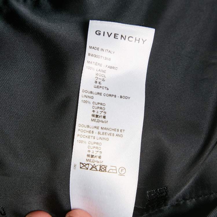 Pre Owned Givenchy Black Wool Single Breasted Blazer S