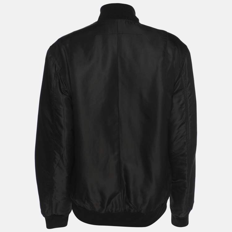Pre Owned Givenchy Black Nylon Printed Bomber Jacket XS