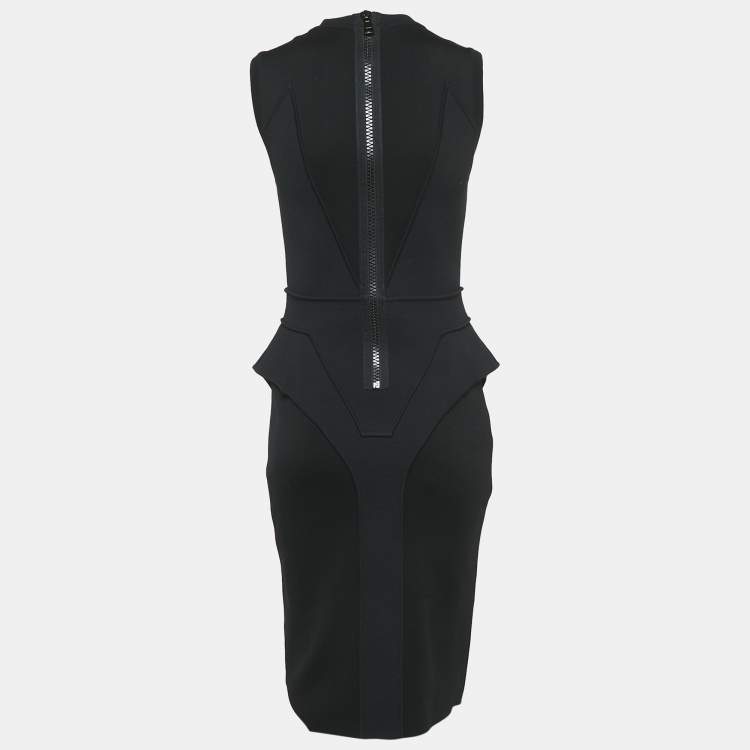 Pre Owned Givenchy Black Jersey Panel Detail Sleeveless Midi Dress M